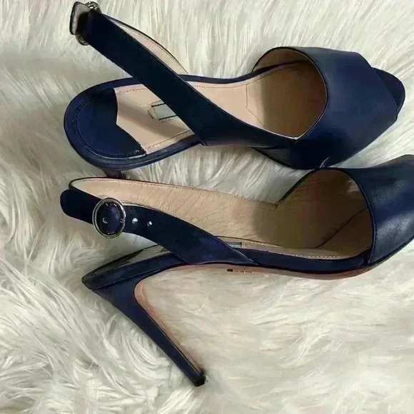 PRADA D.ORSAY PUMPS SANDAL COLOR BLUETTE - Picture 11 of 12